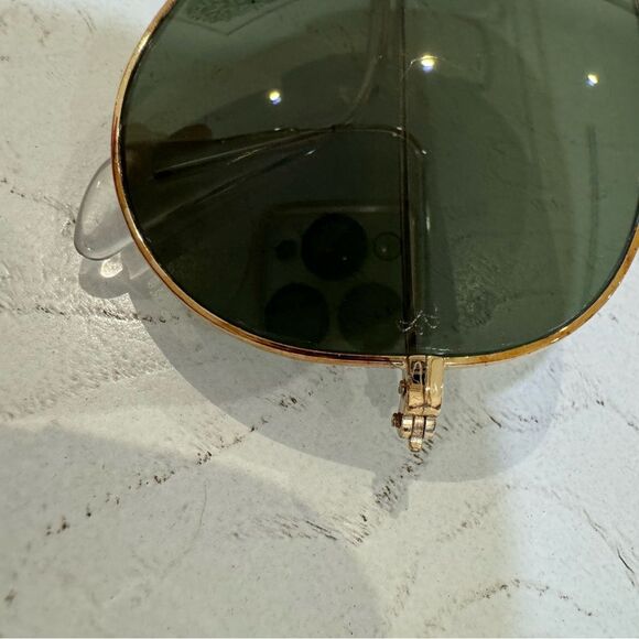 RAY-BAN RB3025 Original Polarized Aviator Sunglasses Gold fram Green Lenses - Picture 3 of 11